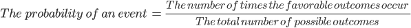formula for calculating the probability